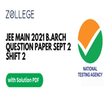 JEE Main 2021 Question Paper with Answer Key PDF for BArch Sept 2 Shift 2 ZPYP